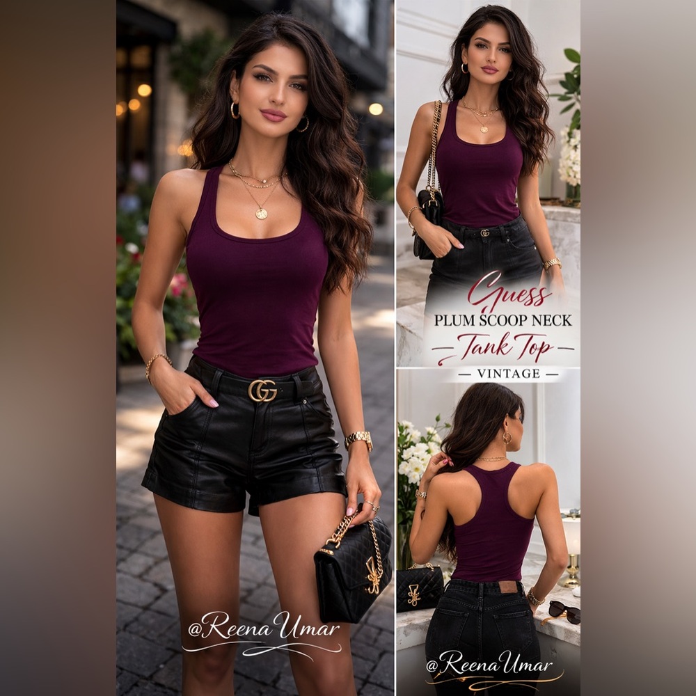 Guess Women’s Plum Scoop Neck Tank Top (Vintage)